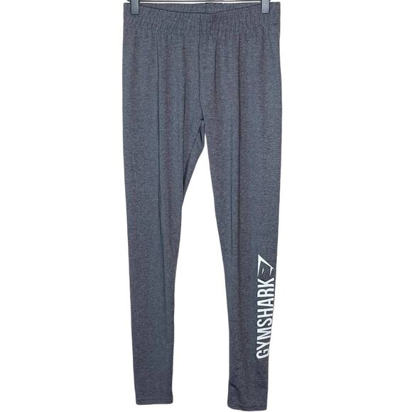 GYMSHARK spellout gray heather full length leggings women's size small - Picture 1 of 4